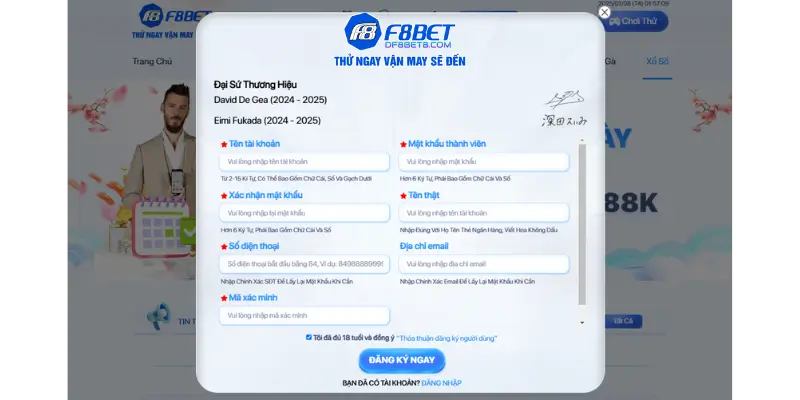 Đăng Ký F8bet Đơn Giản Nhanh Chóng